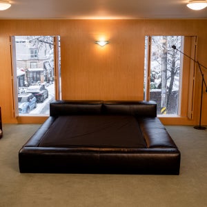 PH TECH 993 가죽 침대 프레임 추천 신혼부부 모던 헤드리스 로우베드 리빙디바니 맞춤사이즈 저상형 패밀리침대