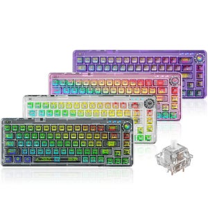 AULA F68 독거미 RGB 풀윤활 유무선 기계식 키보드 퍼플
