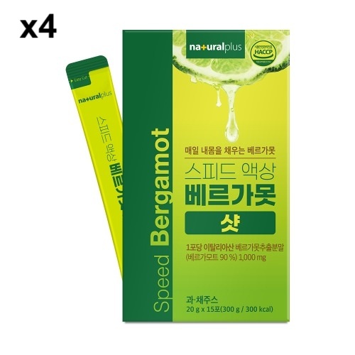 <b>내츄럴플러스</b> 스피드 액상 베르가못 샷 20g 15포x4박스 폴리페놀 BPF