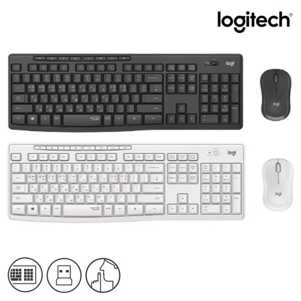 로지텍 코리아 MK295 무소음 무선 키보드 마우스 세트 한글 자판 대칭형 마우스
