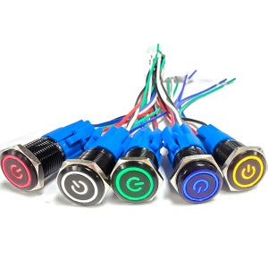 배선포함 LED 방수 스위치 전원 DIY 원형 MGS-19 16MM 리턴화이트