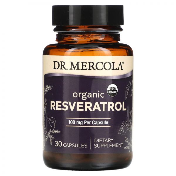 Dr. Mercola, 유기농 레스베라트롤, 100mg,30정