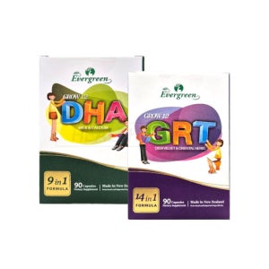 에버그린 키 즈 튼튼하게 크는 아이브레이니 청소년 녹용 & 칼슘 그로우 세트 90캡슐x2종 3개월