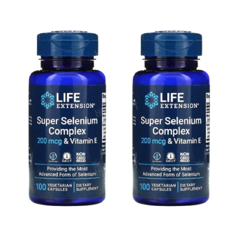 <b>라이프</b>익스텐션 <b>셀레늄</b> 컴플렉스 셀레니움 비타민 E 200mcg 100캡슐 2개