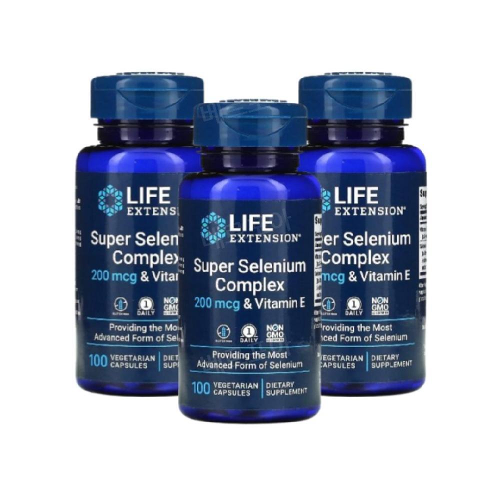 <b>라이프</b>익스텐션 셀레니움 <b>셀레늄</b> <b>selenium</b> 200mcg 100캡슐 3개