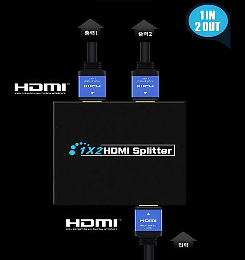 HDMI 분배기 모니터 영상 1-2 4K HDMI분배기모니터영상1-24K