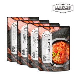 호텔컬렉션 에센셜 부대찌개 450g x 4봉 (냉장) 모둠햄과 진한국물 즉석조리 간편식품