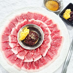 [새롬한우]한우1++/1+등급 차돌사시미 생차돌 덩어리 육회 150g 생차돌사시미