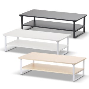 7NC 2단 모니터받침대 높은 우드 선반 받침 서랍형 스탠드 사무실 책상 듀얼 컴퓨터 대형