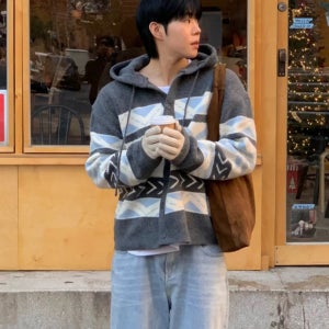 노르딕가디건 코위찬 코위찬후드집업