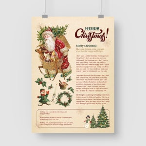 샘플 출력 A4 크리스마스 12월25일 성탄절 선물 산타할아버지 포스터 제작 디자인 인쇄 샘플