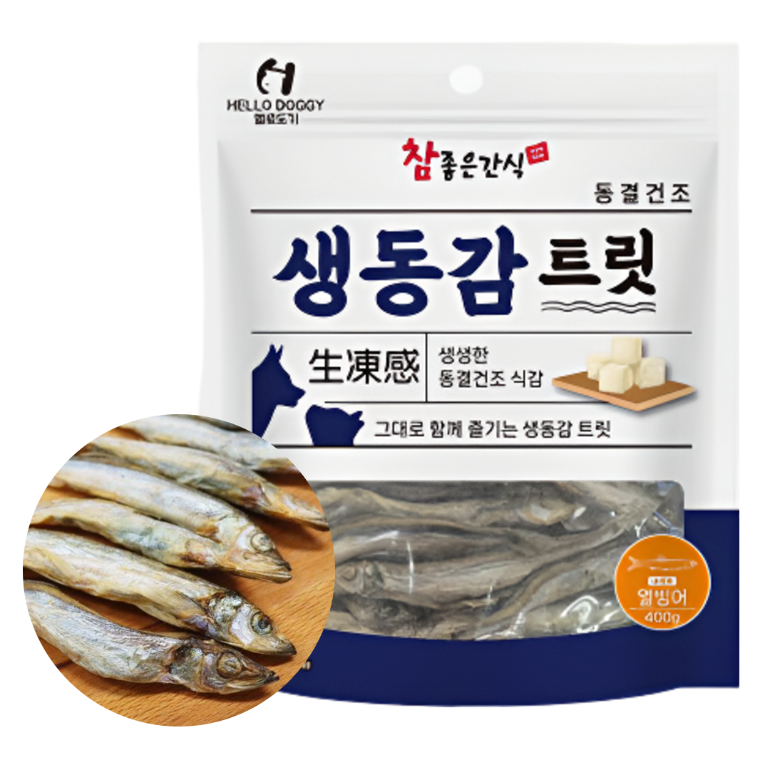 생동감트릿 동결건조간식 대용량 고양이 트릿 열빙어, 400g, 1개