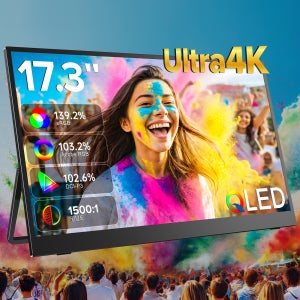 【초광색역 4K QLED】프로페셔널 휴대용모니터 43.9cm/17.3인치 43cm(17인치)