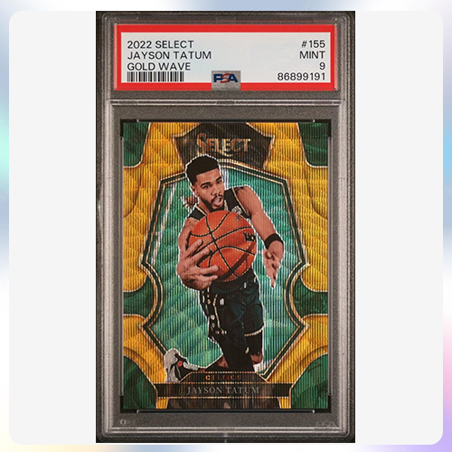 NBA 농구 카드 제이슨 테이텀 2022 파니니 셀렉트 155 골드 웨이브 /10 PSA 9