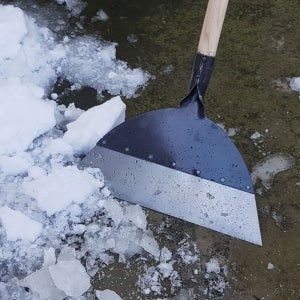 빙판제거 스크래퍼 (소/21cm)+33파이 나무자루 세트 / 제설삽 제설용품