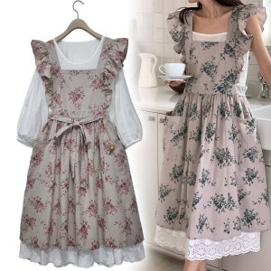 안나 프릴 레이어드 원피스 66-99 명품나염의 4계절 에이프런 러블리룩 끈조절코디