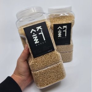 쌀냉장보관 냉장고그립용기 느림보현미 현미쌀 2kg, 2개