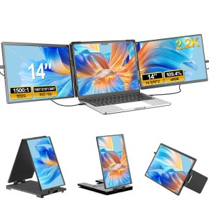 EViCiV 에비크 QHD 2.2K sRGB 109.4% 36cm(14인치) 트리플 /듀얼스크린 노트북전용 보조 확장 디스플레이 접이식 휴대용 모니터