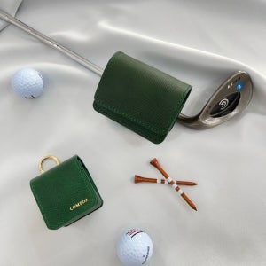 이태리 해치 천연가죽 골프공 골프볼 주머니 파우치 케이스