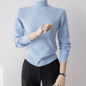 마리스 도톰 밍크 신축성좋은 하이넥 베이직 폴라 니트