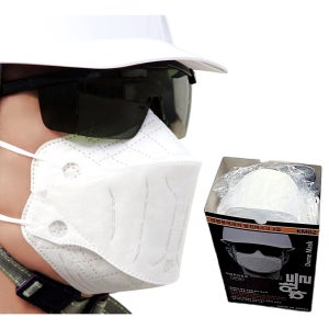 [압박없이 숨쉬기편한] 하얀들 방진마스크 2급 4단 접이식 특허 디자인 60개