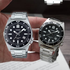 카시오 시계 메탈 다이버 신형 블랙 백화점AS,보증서