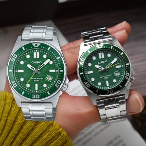 카시오 시계 메탈 다이버 신형 아날로그 그린 백화점AS,보증서