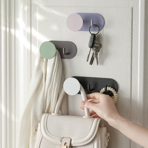 무타공 파스텔 고리 2구 모자걸이 가방걸이 벽에붙히는 벽걸이 후크