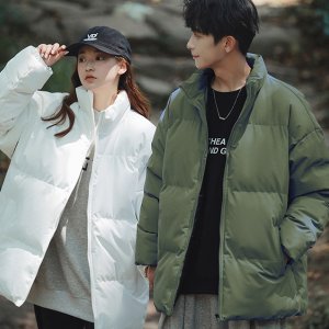 남자 여성 커플 무지 패딩 캐주얼 방한 하이넥 겨울 따뜻한 기본 볼륨 외투 아우터 잠바
