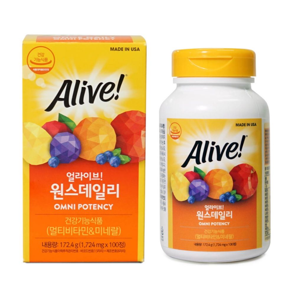 건강식품 원스데일리 얼라이브 영양제 co 멀티비타민 100정