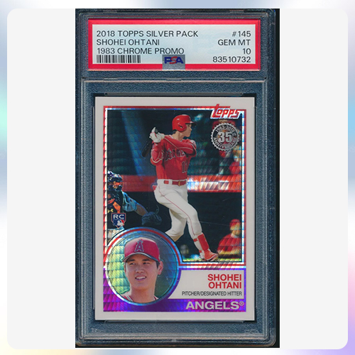 야구 카드 오타니 쇼헤이 2018 탑스 크롬 실버 1983 프로모션 리플렉터 RC PSA 10