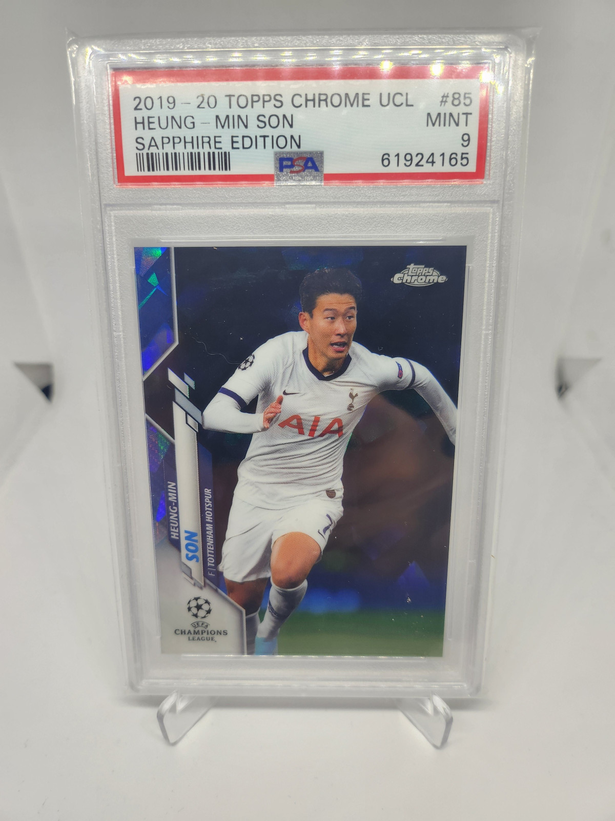 손흥민등급카드 2019 Topps Chrome SAPPHIRE PSA9 등급 EPL 카드