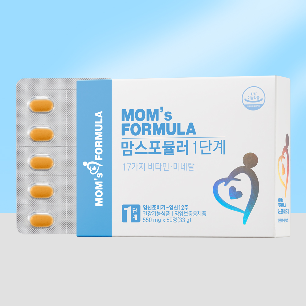 <b>맘스포뮬러</b> 1단계 임신 준비 초기 임산부 영양제 활성형 엽산 60정, 1개