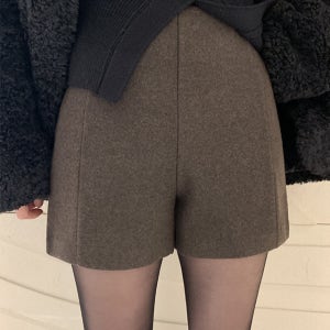 (무료배송) 옆지퍼 모직 숏팬츠(4color)