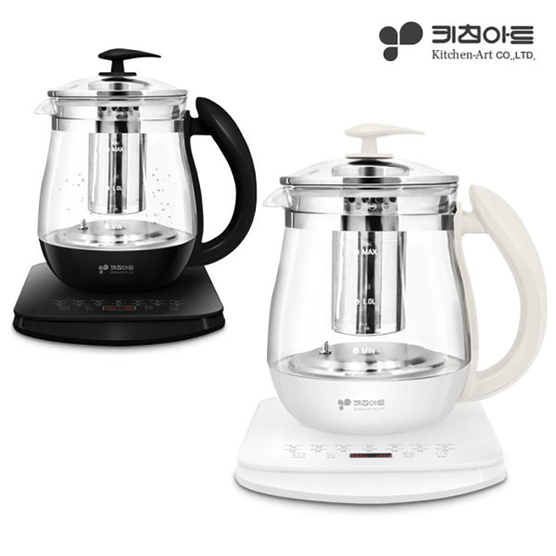 키친아트 쏘렐 <b>프리미엄</b> 다다 전기 티포트 1.7L 대용량 내열 유리 LED 전기포트