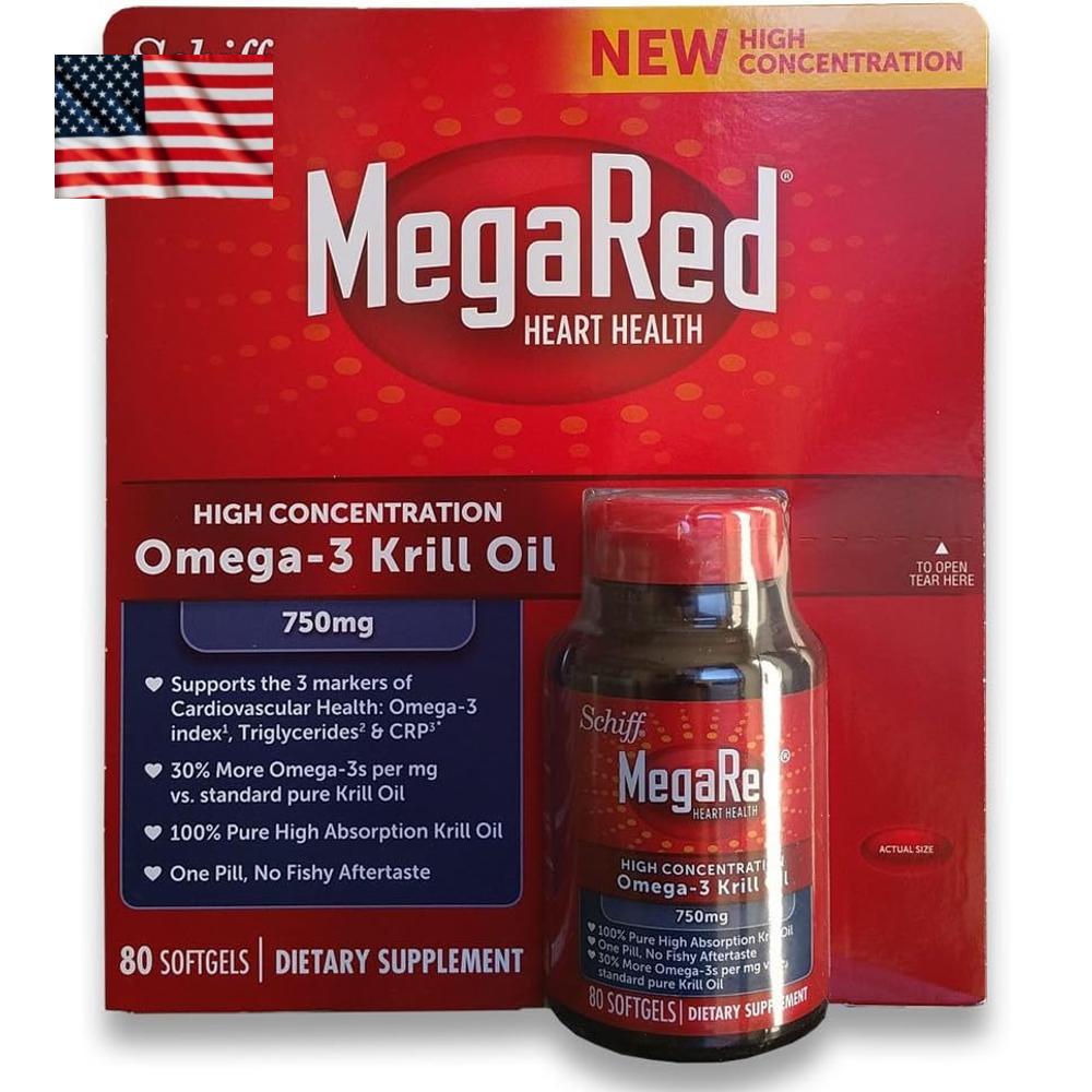 <b>Schiff</b> MegaRed Krill Oil <b>쉬프</b> 메가레드 크릴 오일 <b>아스타잔틴</b> 80캡슐