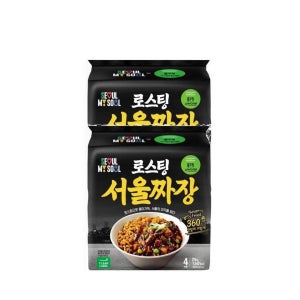 [엄마맛집]로스팅 서울짜장4개입(396gx2개) 풀무원 방학 간편한끼 캠핑 야식 비상식품 겨울 식재료
