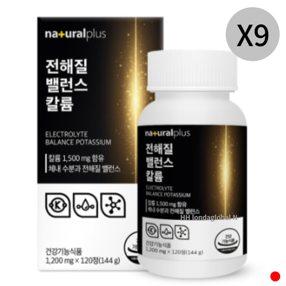 <b>내츄럴플러스</b> 전해질 밸런스 칼륨 <b>수분</b> 추천 120정 X9