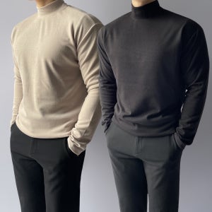 1+1 남자반폴라 남성목폴라 남자반목폴라 모크넥 터틀넥