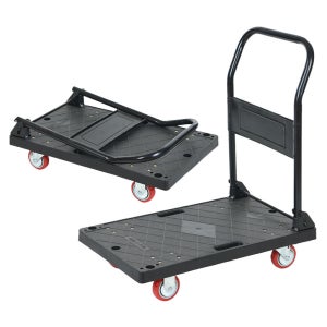 티렉스 구루마 접이식 핸드카트 검정공룡카트(핸들 블랙) 소 PVC바퀴 고정형2개+회전형2개