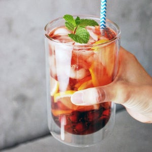 패션 이중 내열 글라스 유리컵 아이스커피 라떼 에이드 맥주 이중 더블월 520ml