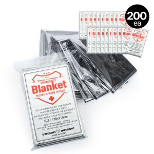 빈슨메시프 은박담요 대 200개 캠핑 등산 비상용 체온 유지 보온포 생존 재난용품