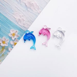 레진 투명 돌고래 펜던트 키링 키홀더 재료 악세사리 부자재