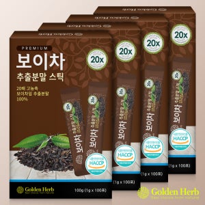 골든허브 중국 운남성 보이차 추출 분말 스틱 100개입, 4개