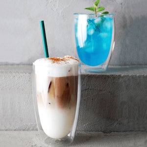 돌체 이중 내열 글라스 유리컵 아이스커피 라떼 티 이중 더블월