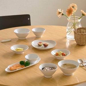 구름 4인 22P 국산 도자기 그릇세트 4인가구 신혼부부 집들이 선물 식기 물결 화이트