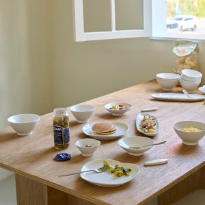 구름 6인 32P 국산 도자기 그릇세트 4인가구 대가족 집들이 선물 식기 물결 화이트