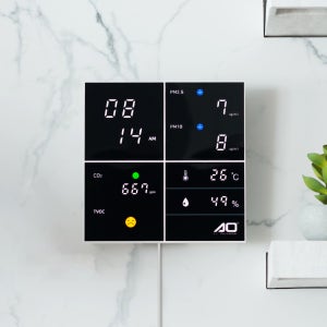 국산 환경부1등급 실내공기질측정 VOC 미세먼지측정기 이산화탄소 AO LED 온습도 시계