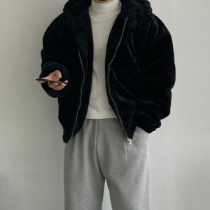 남자퍼자켓 밍크 후리스후드집업 패딩점퍼