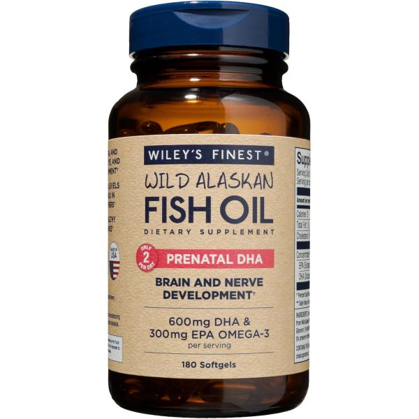 와일리 파이니스트 와일드 <b>알래스칸</b> 피쉬 오일 <b>DHA</b> 600mg <b>EPA</b> 300mg <b>오메가3</b> 180소프트젤